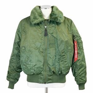 Alpha Industries B-15 Heritage Fit Flight Jacket Green XS NWOT